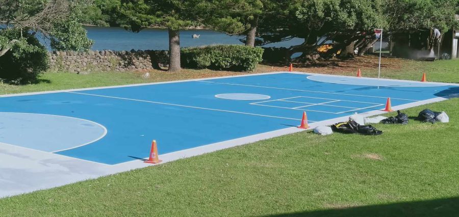 The Newly-Resurfaced Courts at Mulberry Grove Primary School Shine Bright for the New School Year. Photo / Ally Gibbs