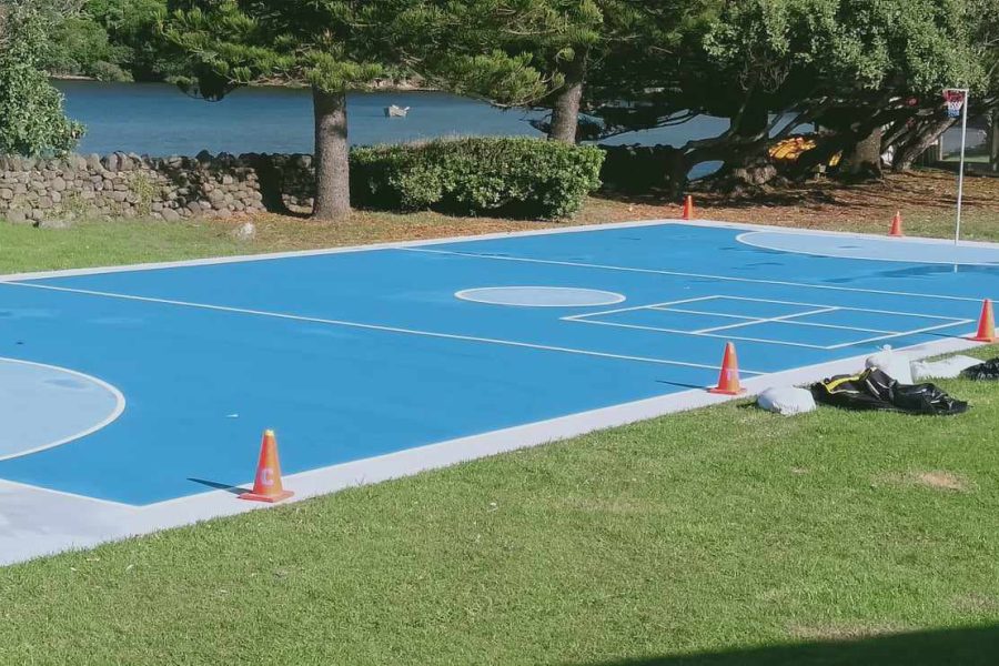 The Newly-Resurfaced Courts at Mulberry Grove Primary School Shine Bright for the New School Year. Photo / Ally Gibbs