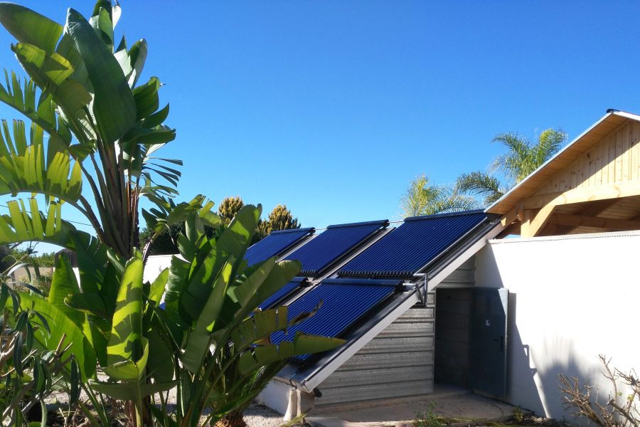 Solar water collectors. Photo / Peter Vauhn