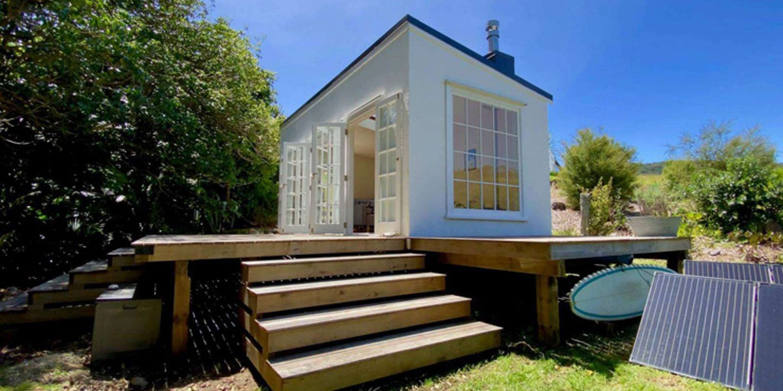The house on Garden Road, on Great Barrier Island, attracted a huge amount of interest. Photo / Supplied