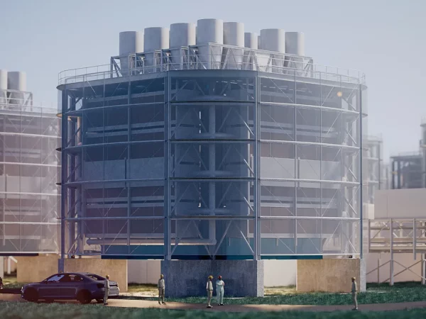 A rendering of Climeworks’ Generation 3 direct air capture plant. Photo / Climeworks