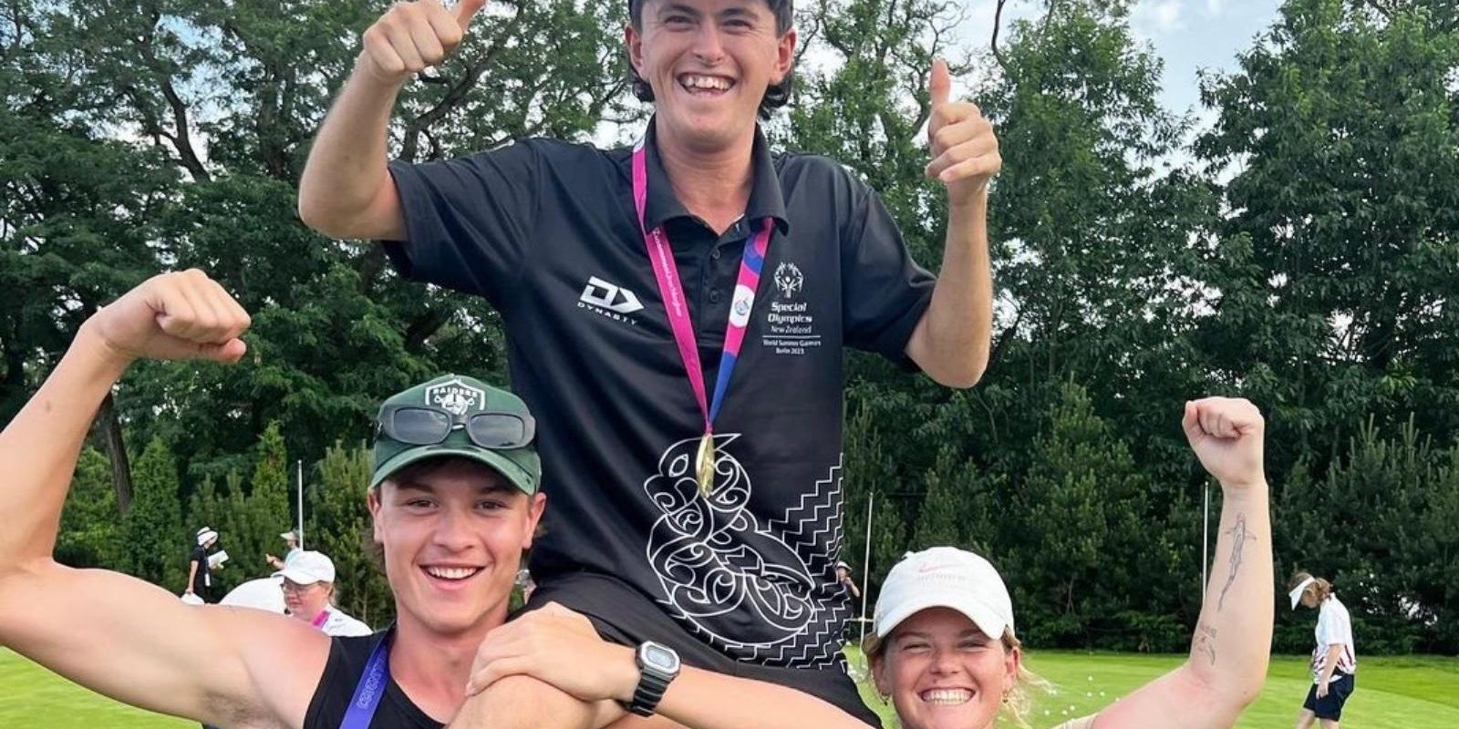 Mitch Brown, Great Barrier Island's golfing champion, smiles brightly. He's determined to represent the island at the Macau Golf Masters in September. Photo / Supplied