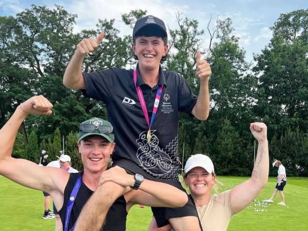 Mitch Brown, Great Barrier Island's golfing champion, smiles brightly. He's determined to represent the island at the Macau Golf Masters in September. Photo / Supplied