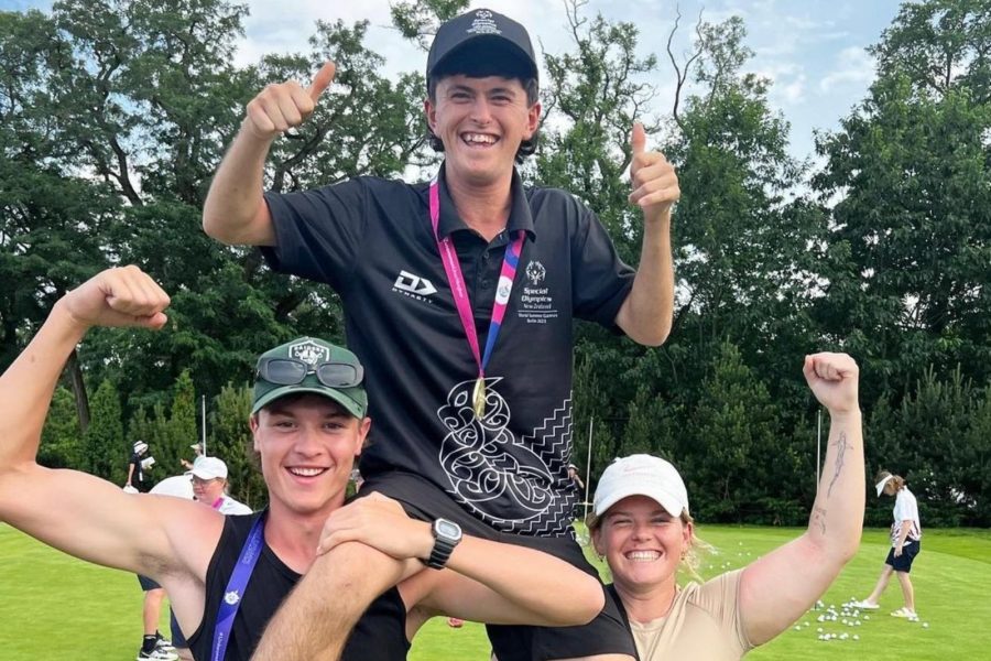 Mitch Brown, Great Barrier Island's golfing champion, smiles brightly. He's determined to represent the island at the Macau Golf Masters in September. Photo / Supplied