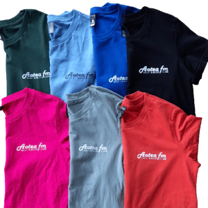 Broadcast your support for Great Barrier Island's own Aotea FM with this stylish and comfortable T-shirt. With options for men, women, and children, each T-shirt is crafted from quality materials, ensuring durability and comfort, whether you're tuning in from home or exploring the beautiful surroundings of Great Barrier Island. Don't just listen to AoteaFM, wear your support.