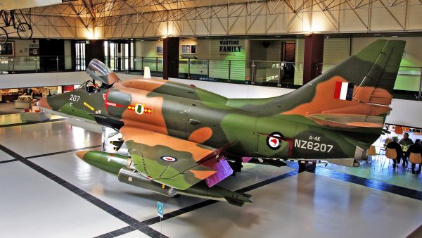 Grounded symbol of New Zealand's diminished defense investment: an A-4K Skyhawk at the RNZAF Museum, Christchurch. Photo / Bernard Spragg / CC