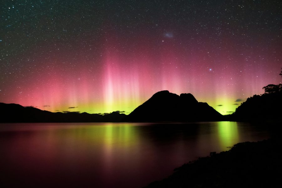 Southern Lights could put on a show over Great Barrier skies this week — locals are urged to look south with cameras ready. Photo / Tristan Pokornyi