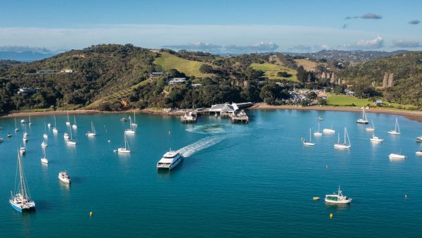 Fullers360 ferry departs Waiheke Wharf, carrying commuters and tourists across the Waitematā Harbour. Photo / Fullers