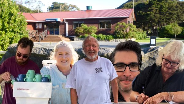 The newly elected Aotea / Great Barrier Local Board — five locals chosen to represent the island for the next term.