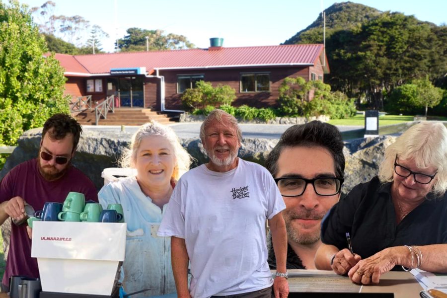 The newly elected Aotea / Great Barrier Local Board — five locals chosen to represent the island for the next term.