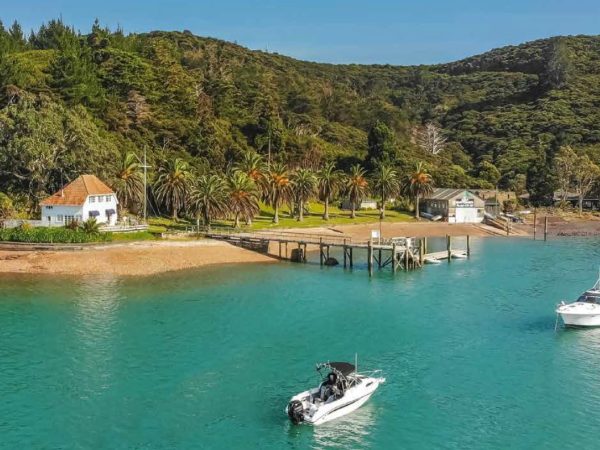 The RNZYS property at Bon Accord Harbour, Kawau Island — including the historic Lidgard House (left) — is set to be sold, despite opposition from some members.