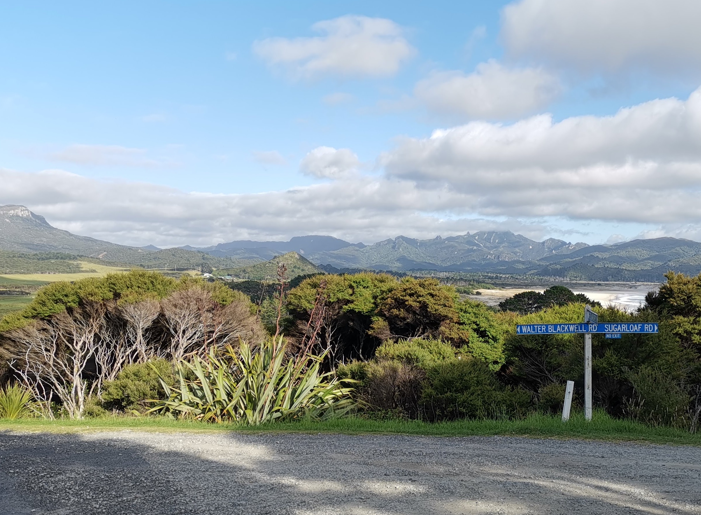The sign for Walter Blackwell Road at Kaitoke — named after the pioneering Blackwell family, who have farmed the area for more than 175 years.